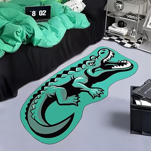 COOL GREEN CROCODILE RUG