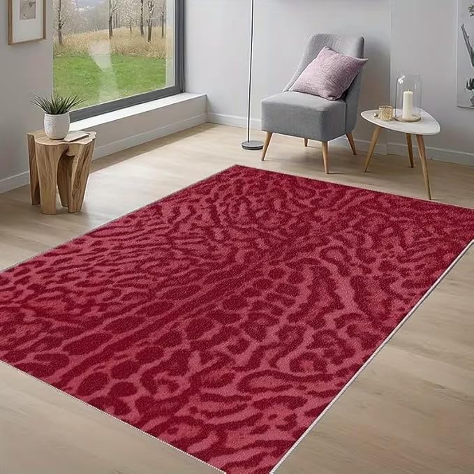 RED LEAPORD RUG