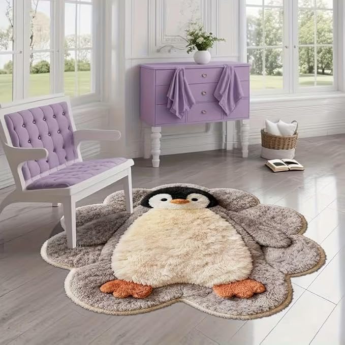 FLUFFY PENGUIN SHAPE RUG