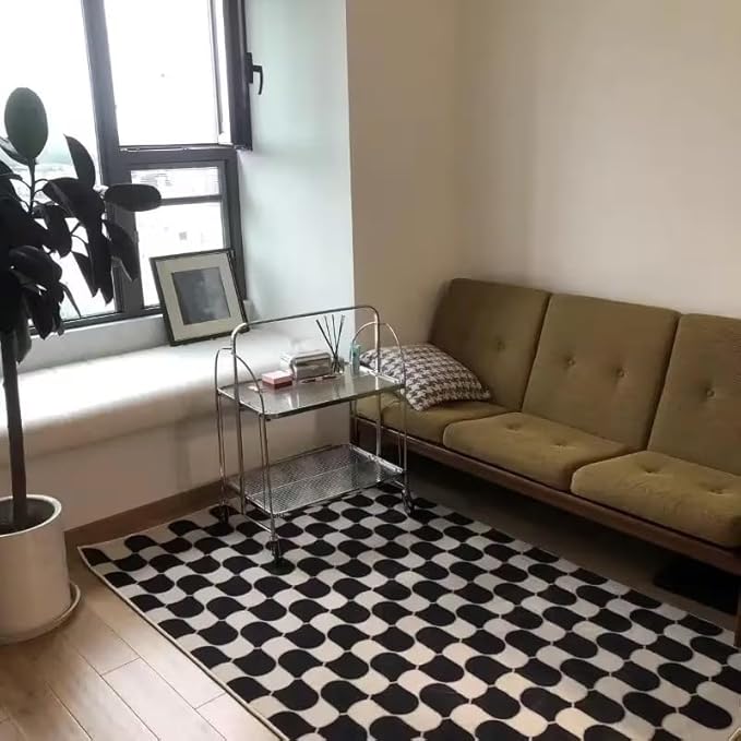 TRIPPY BLACK AND WHITE RUG