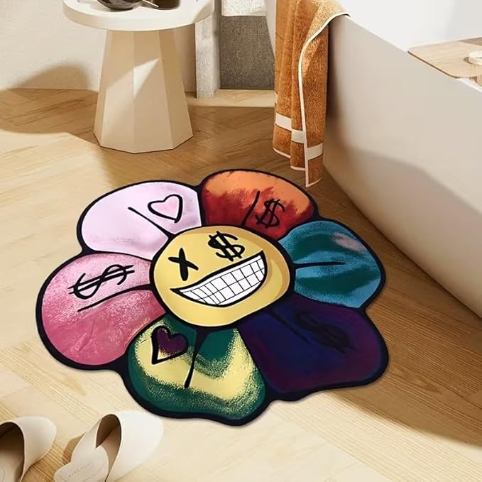 GRAFFITI SMILEY DAISY RUG