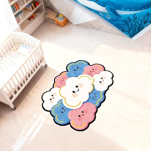 CUTE CLOUD FLOWER RUG