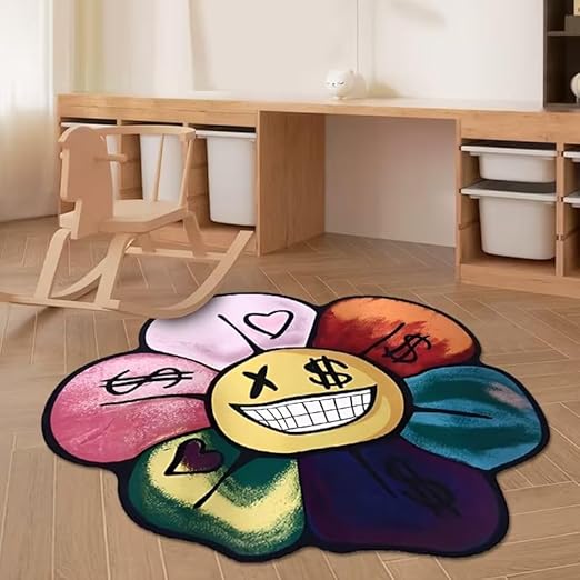 GRAFFITI SMILEY DAISY RUG