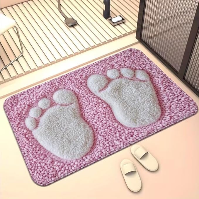 CUTE PINK FOOTPRINT RUG