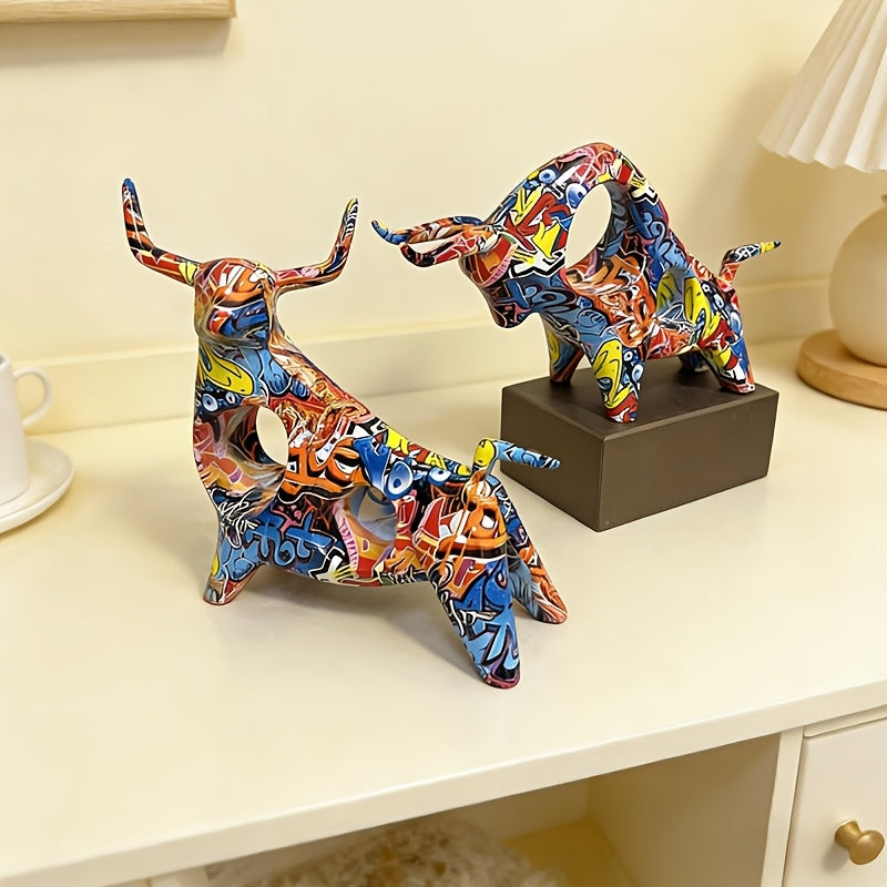 Tnessential Stunning Bronze Bull Sculpture 3D Decor