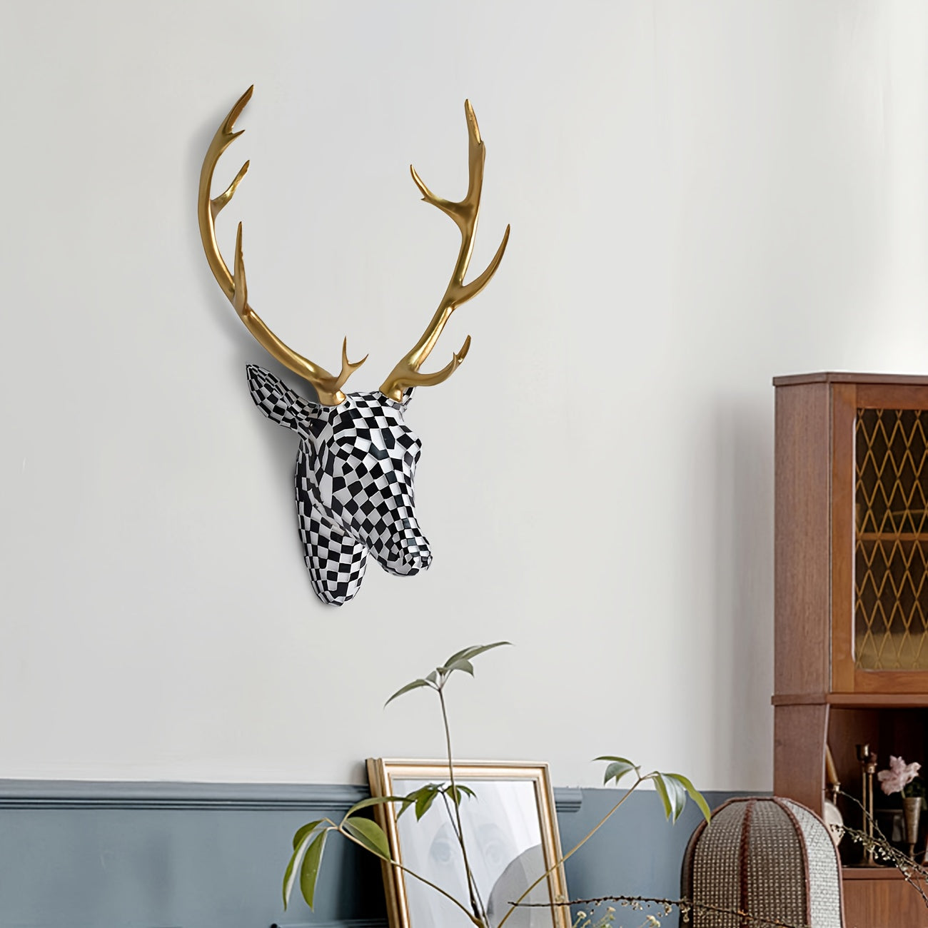 Tnessential Modern Mosaic Deer Head Wall Art 3D Decor