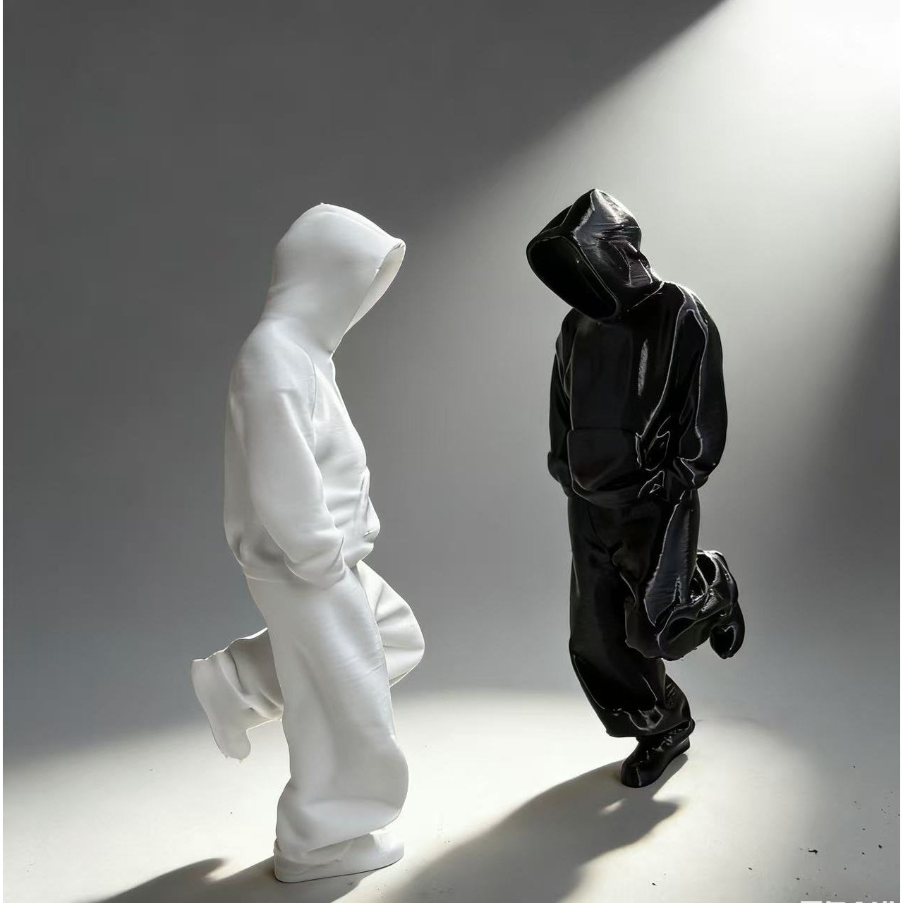 Tnessential Black and White Faceless Thinker Model Collectible Figurine 3D Decor