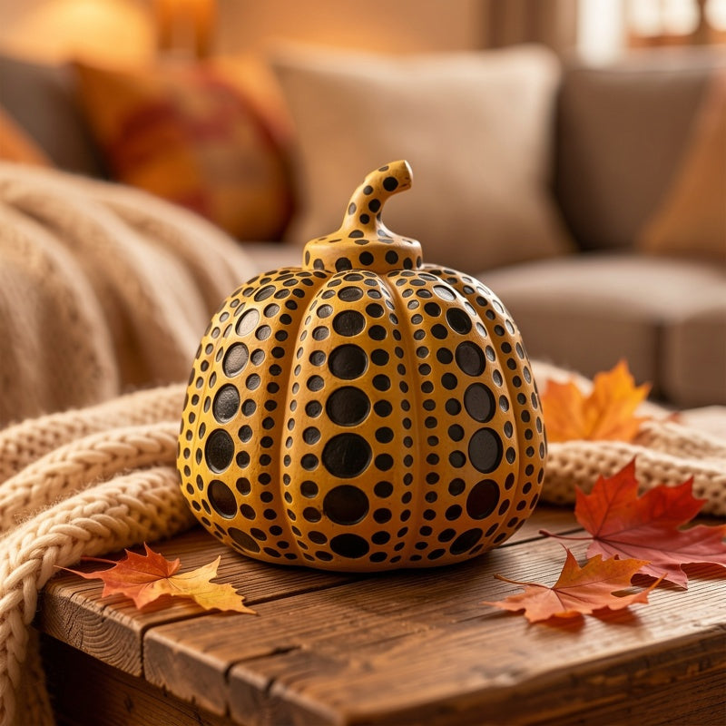 Tnessential Creative Geometric Polka Dot Art Pumpkin Ornament 3D Decor