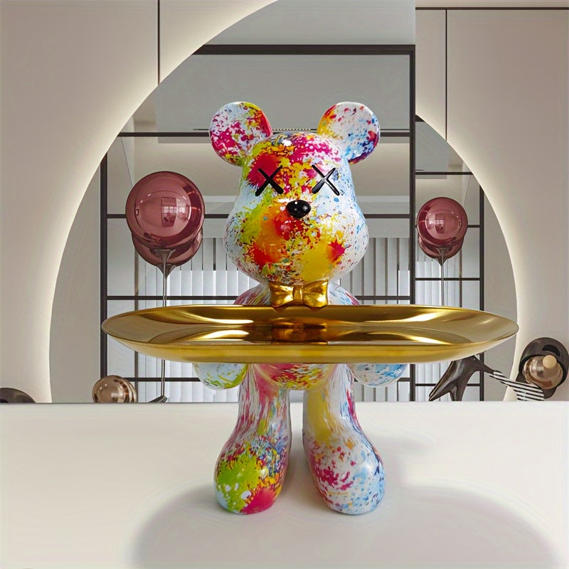 Tnessential Modern Bear-shaped Resin Tray 3D Decor