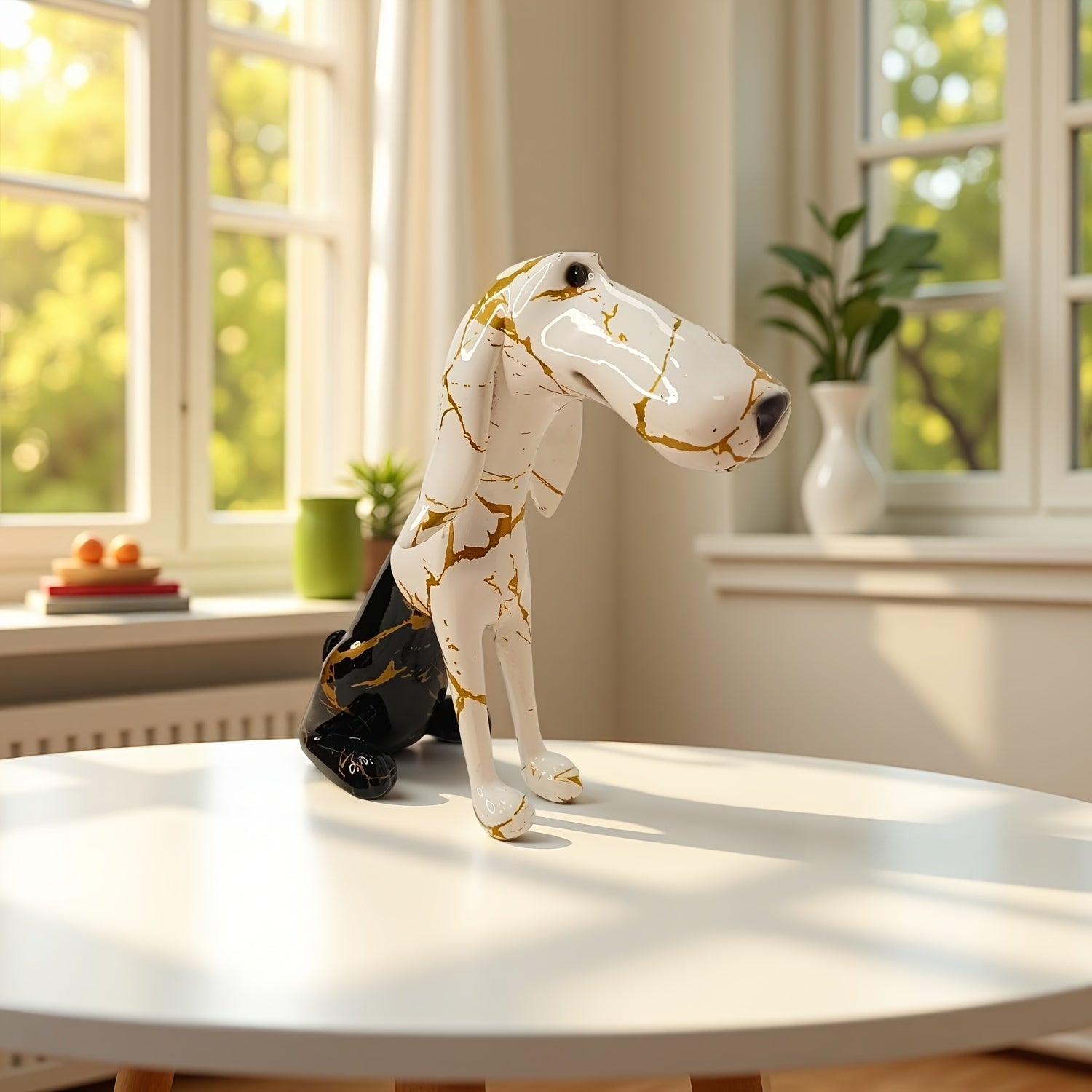Tnessential Creative White Big-mouthed Dachshund 3D Decor