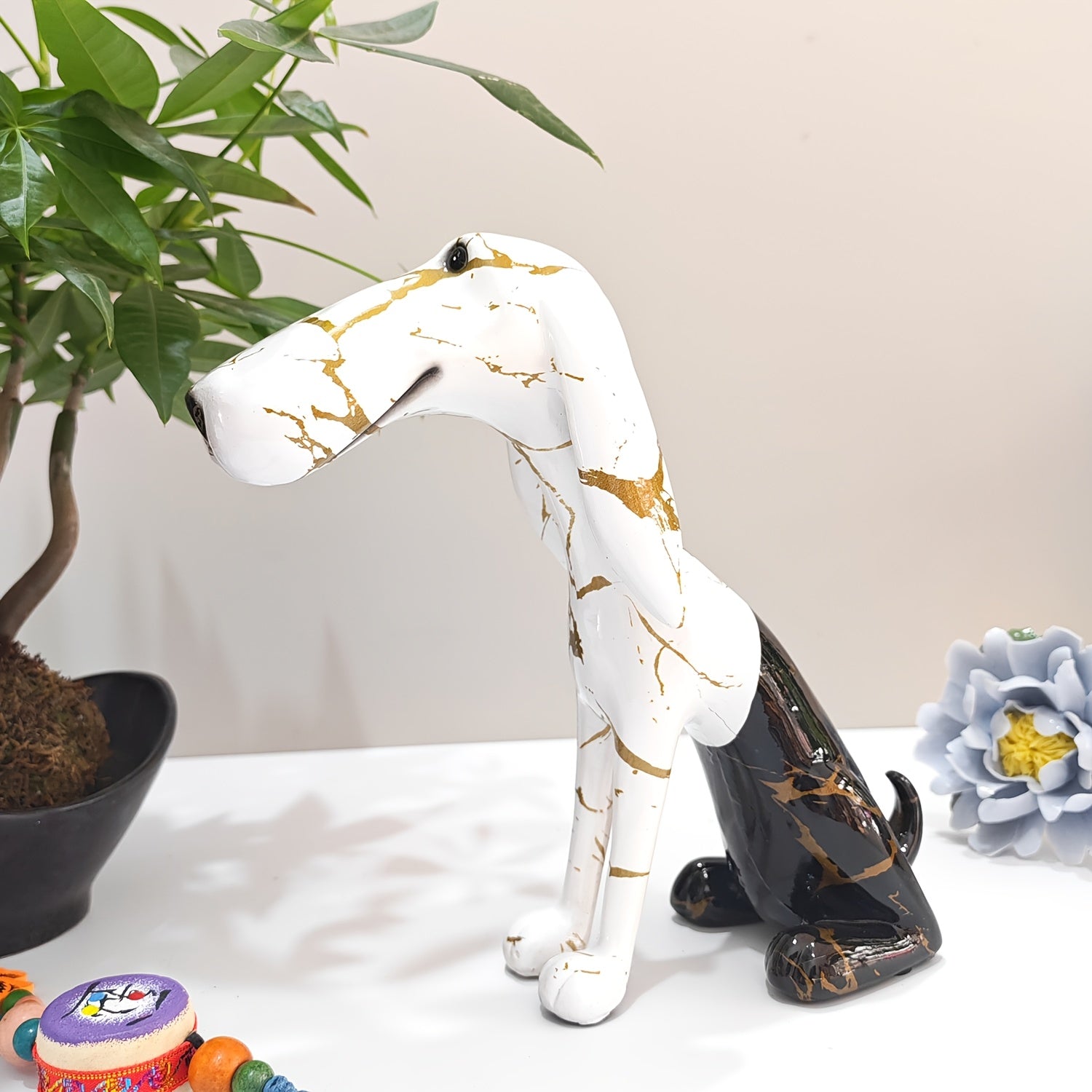 Tnessential Collectible Figurines 1pc Abstract Dachshund Sculpture 3D Decor