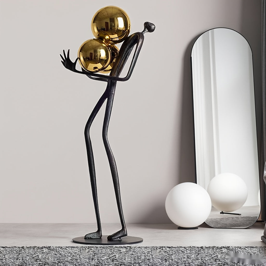 Tnessential Abstract Metal Hugging Sphere Figure Art Sculpture for 3D Decor