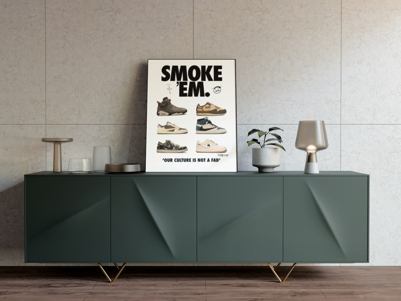 SMOKE EM SHOES CANVAS POSTER
