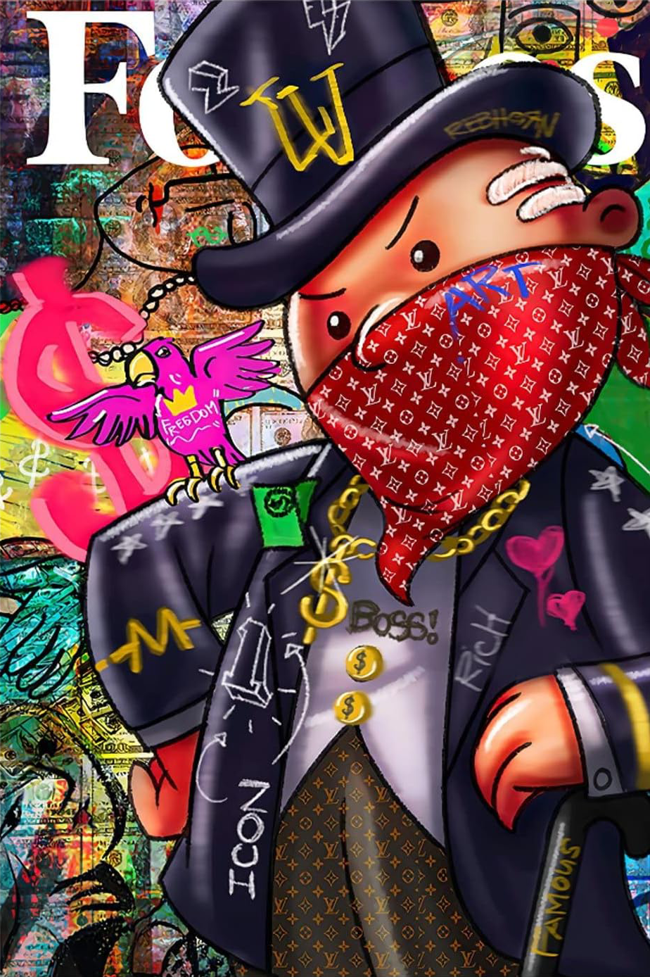 MONOPOLY GRAFFITI CANVAS POSTER