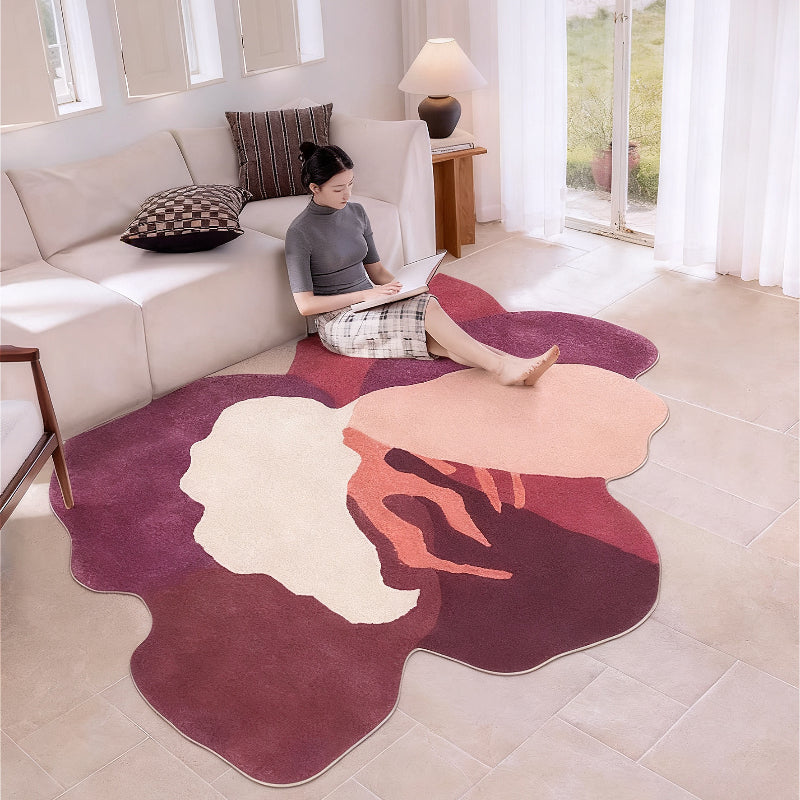 RED IRREGULAR 5 RUG view 3