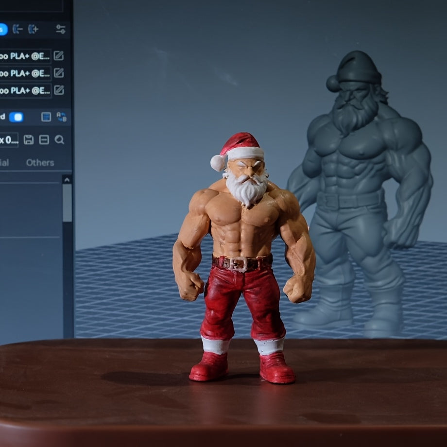 Tnessential New Edition Premium Muscular Santa Claus 3D Decor