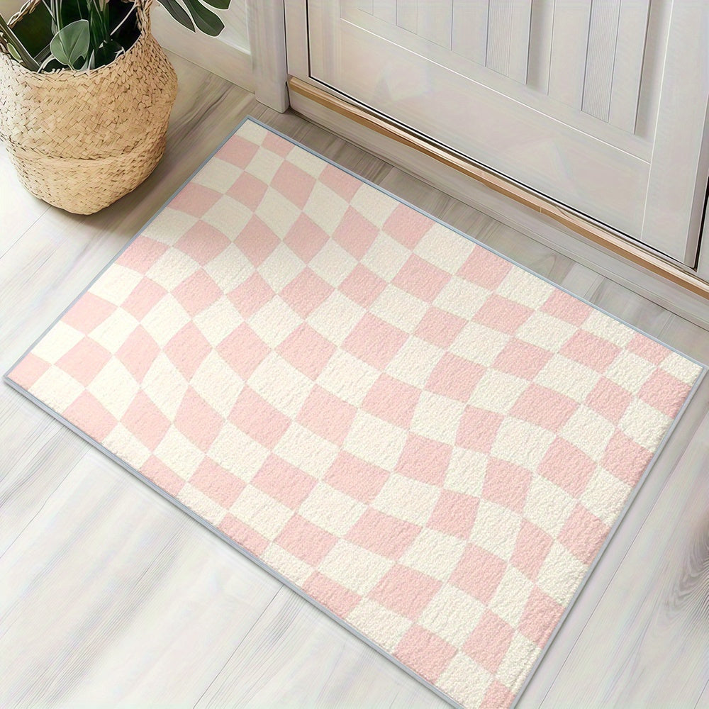PINK CHECKERED 3 RUG view 5