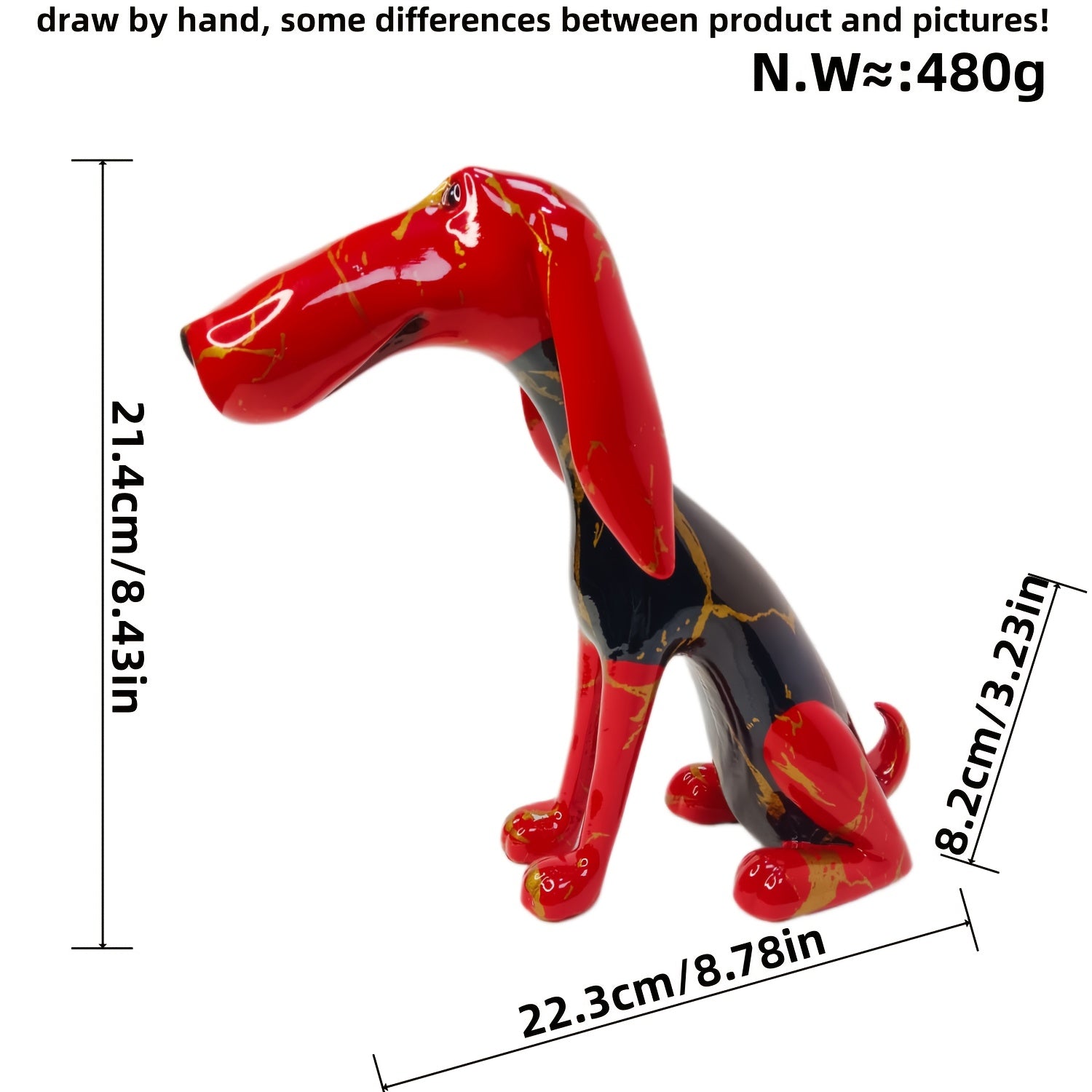 Tnessential Collectible Figurines 1PC Handmade Abstract Dog Sculpture 3D Decor