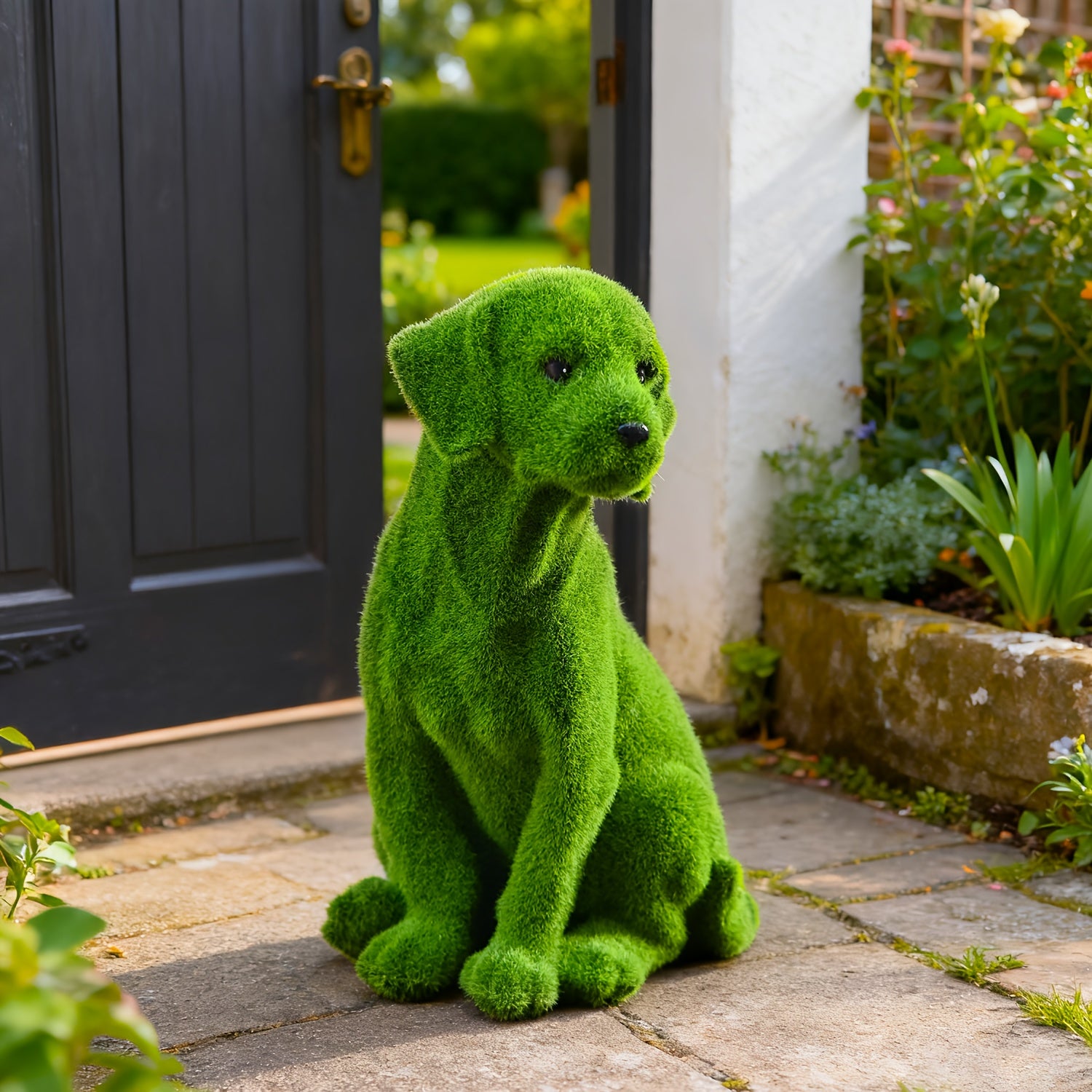Tnessential Decorative Art Style Resin Dog Statue Featuring a Labrador 3D Decor