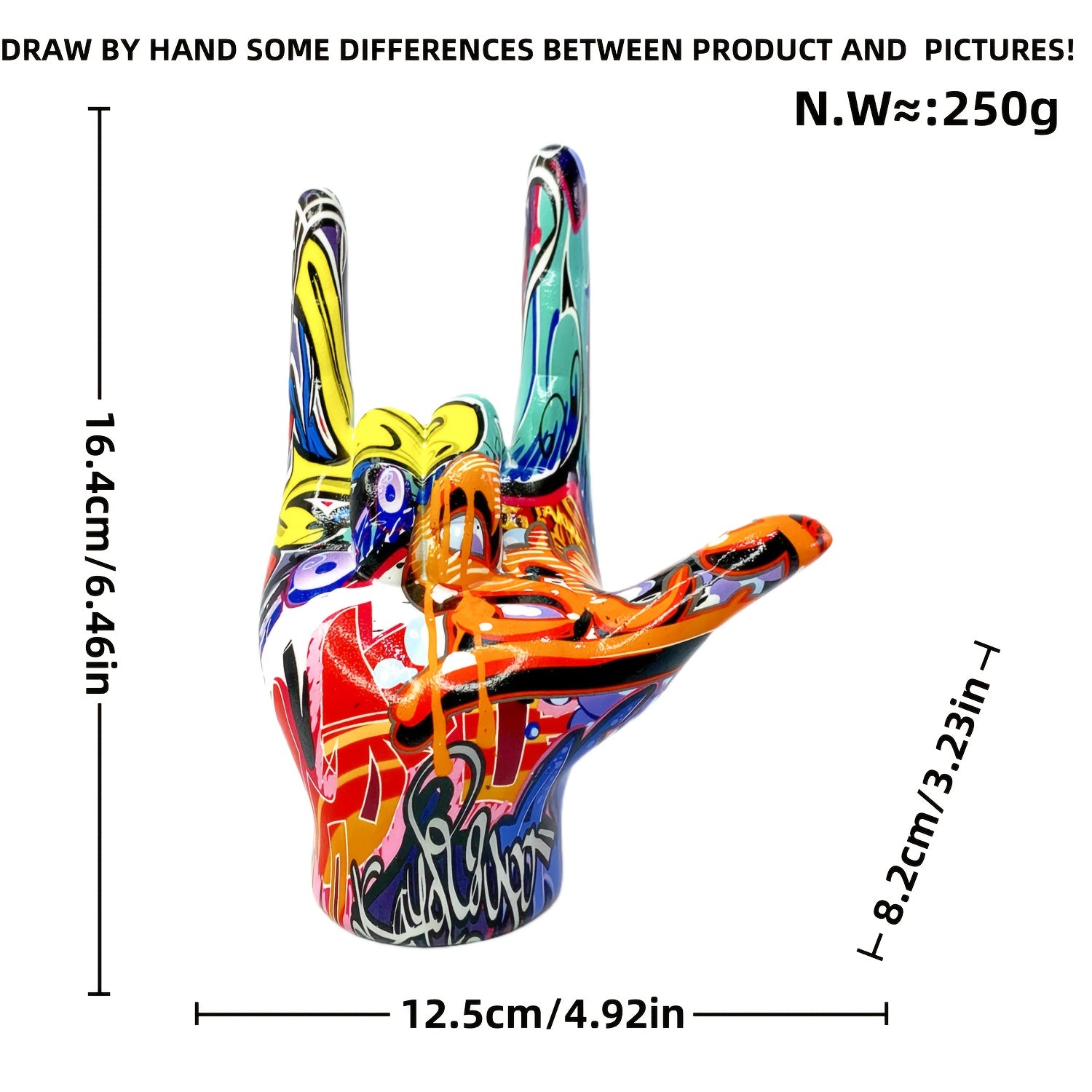 Tnessential Colorful Abstract Rock Hand Figurine 3D Decor