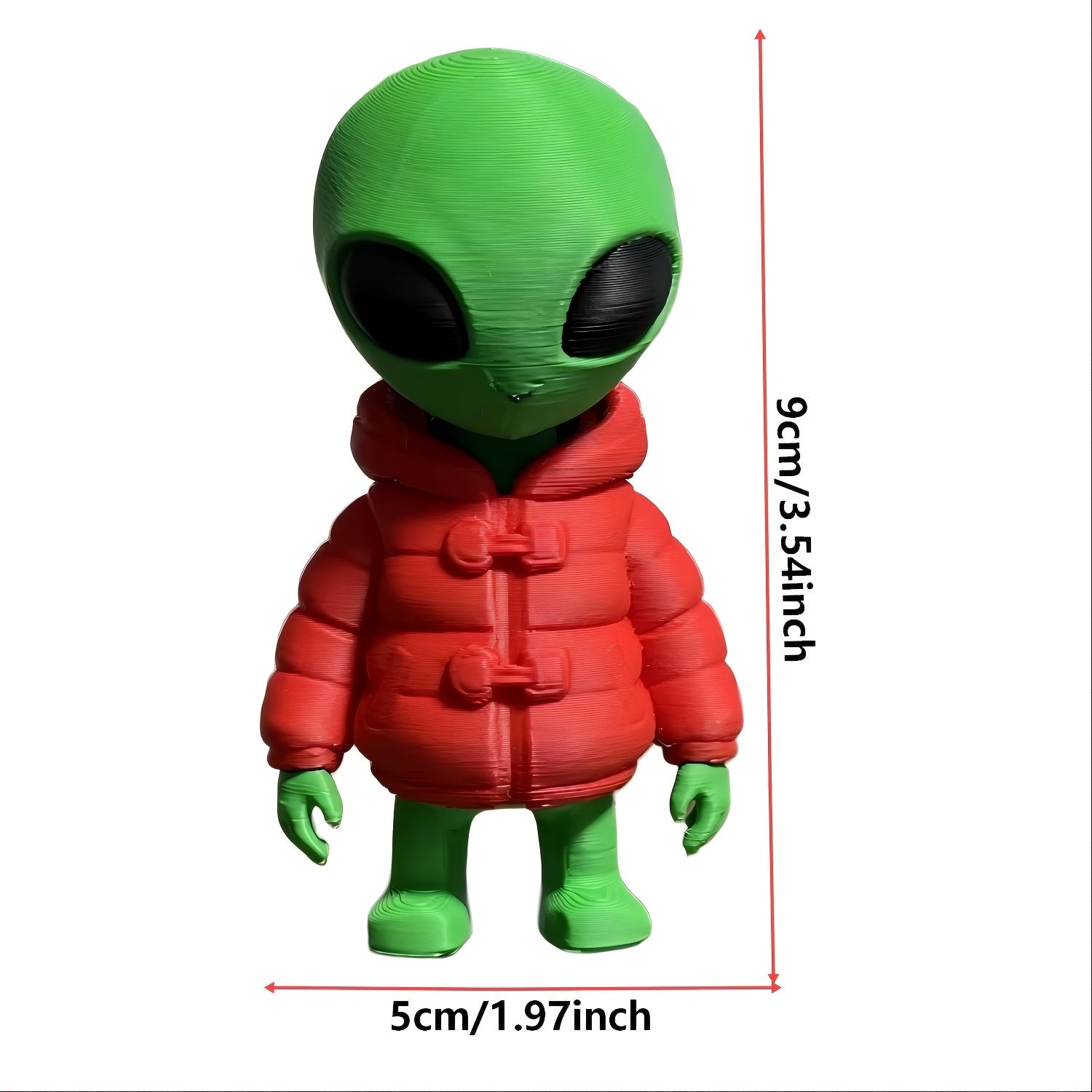 Tnessential One Red-clothed Alien Statue Ornament 3D Decor