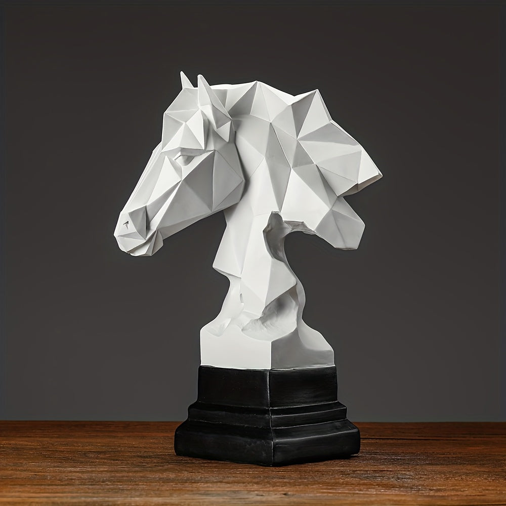 Tnessential Modern Geometric Horse Head Sculpture 3D Decor