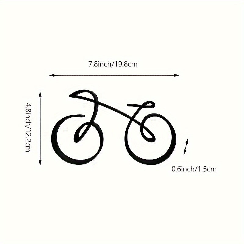 Tnessential Black Abstract Metal Bicycle Craft Ornament 3D Decor
