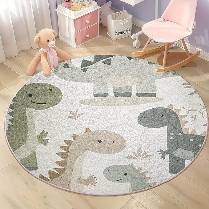 CUTE DINOSAUR ROUND RUG