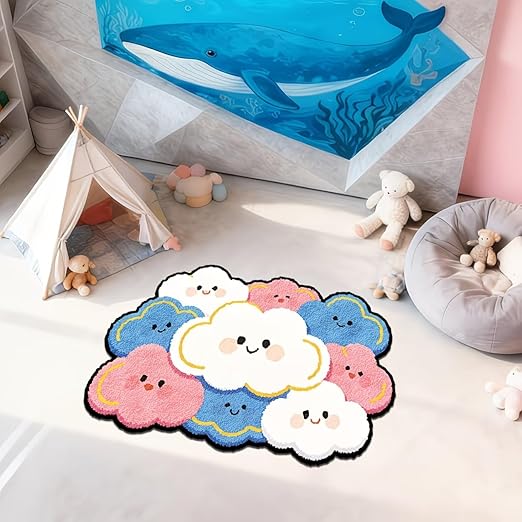 CUTE CLOUD FLOWER RUG