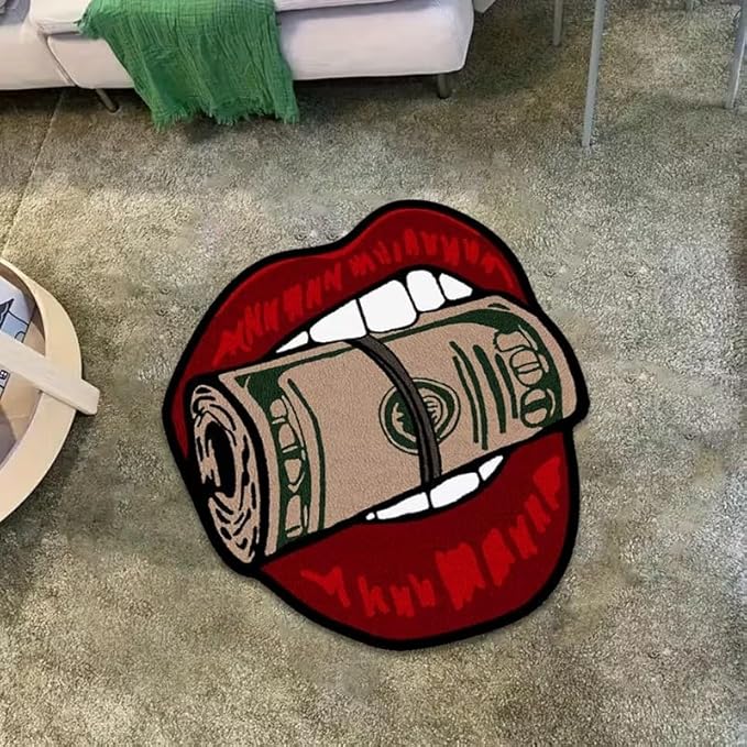 HOT MONEY STACK IN LIPS RUG