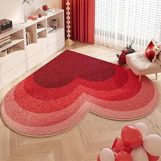 RED GRADIENT HEART RUG