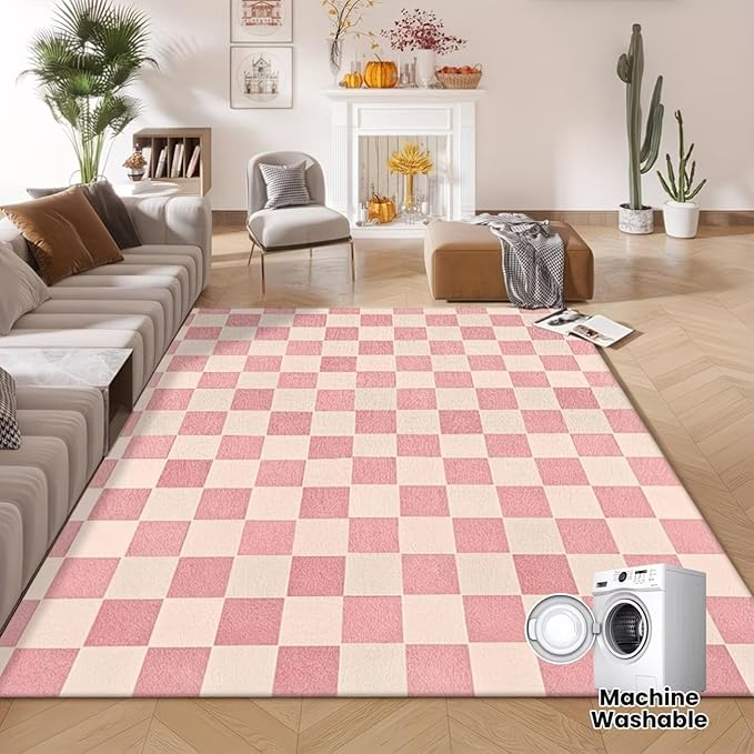 PINK CHECKERED RUG