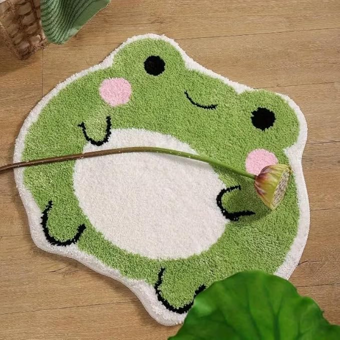 CUTE GREEN FROG RUG