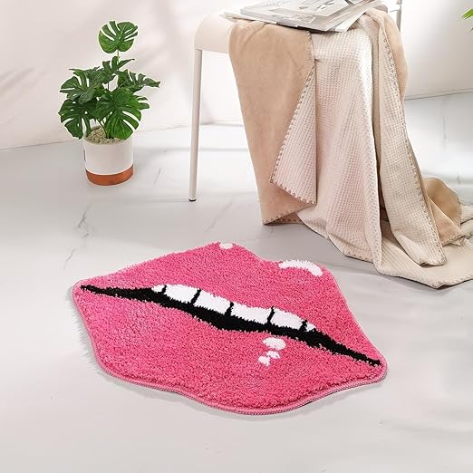 CUTE AESTHETIC PINK KISS RUG