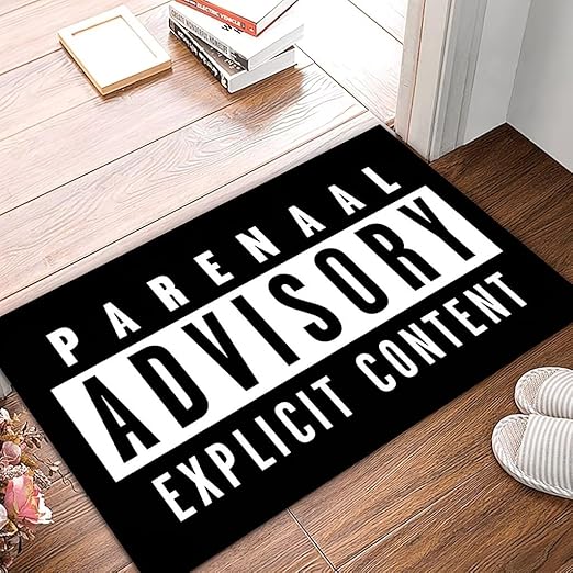 COOL BLACK AND WHITE ADVISORY RUG