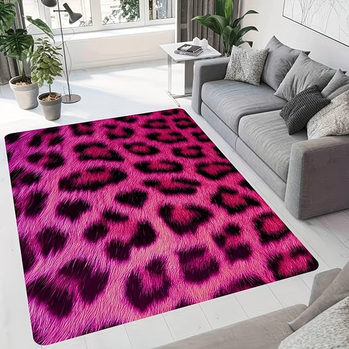 PINK LEAPORD RUG