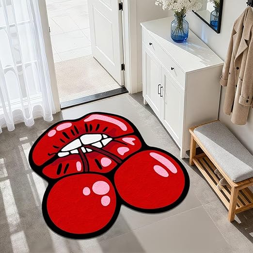 RED CHERRY LIPS RUG