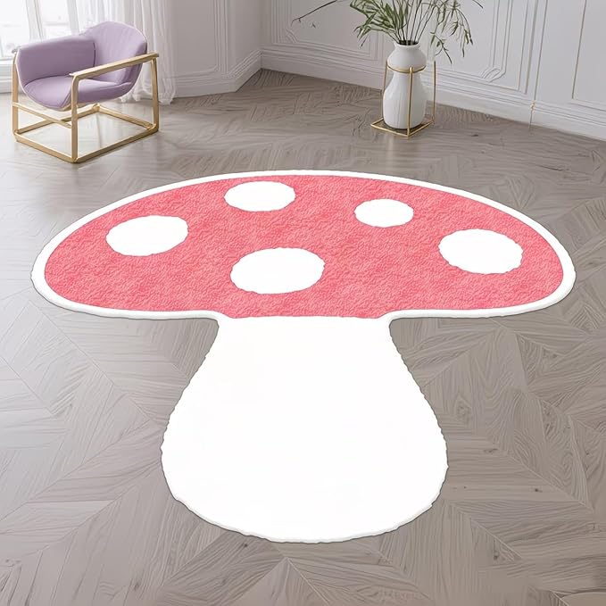 CUTE RED MUSHROOM RUG