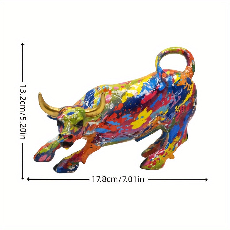Tnessential Elegant & Powerful Resin Bull Ornament: Ideal Decor & Gift 3D Decor