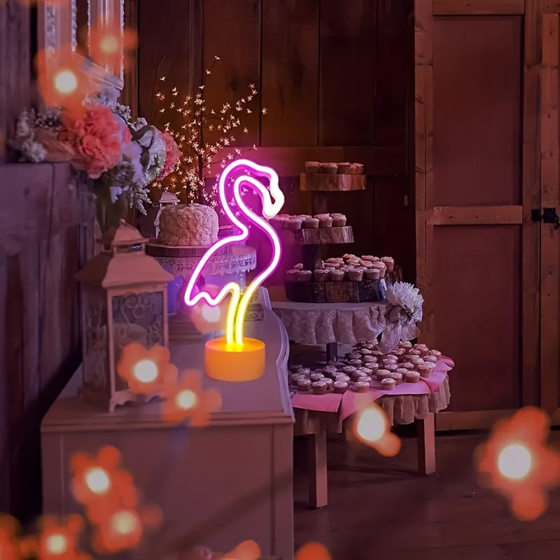 Tnessential Neon Light Decoration in the Shape of a Flamingo 3D Decor