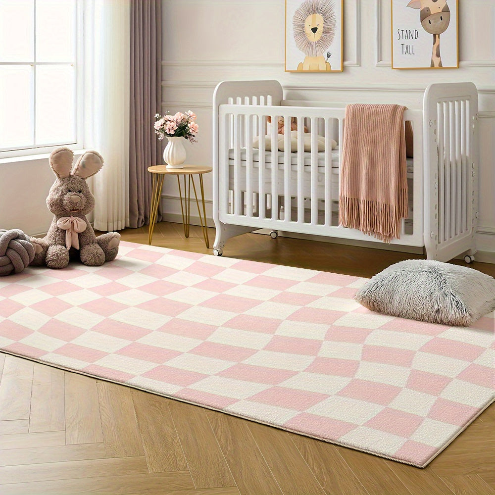 PINK CHECKERED 3 RUG view 4
