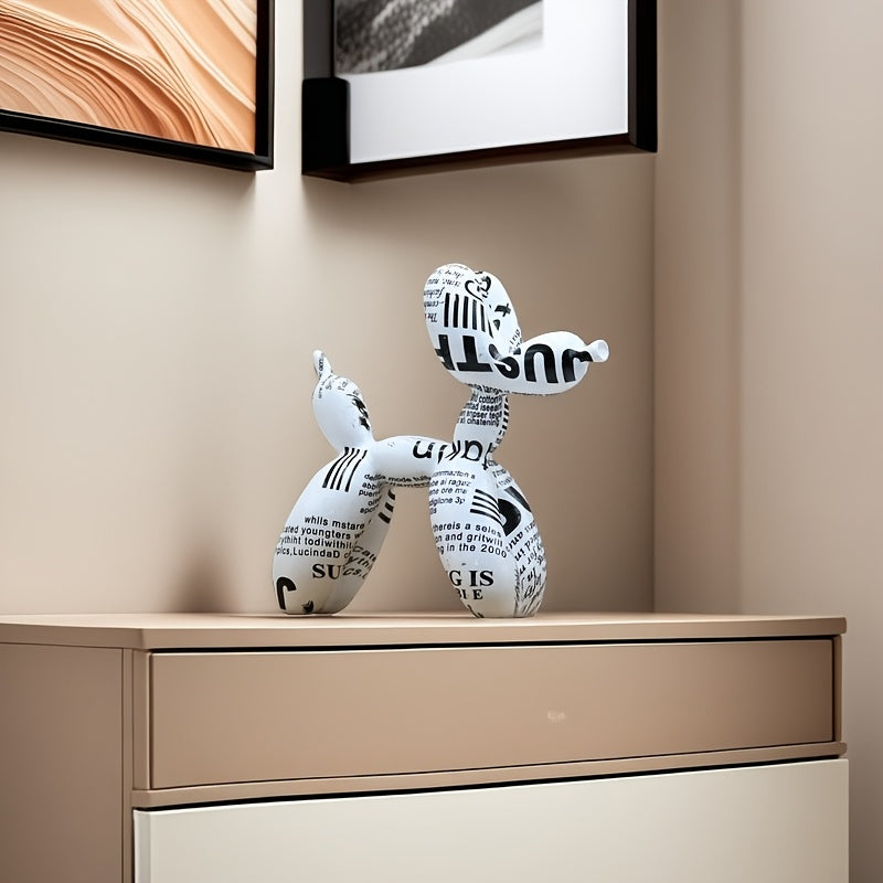 Tnessential An Adorable Vintage-style Balloon Dog Figurine 3D Decor