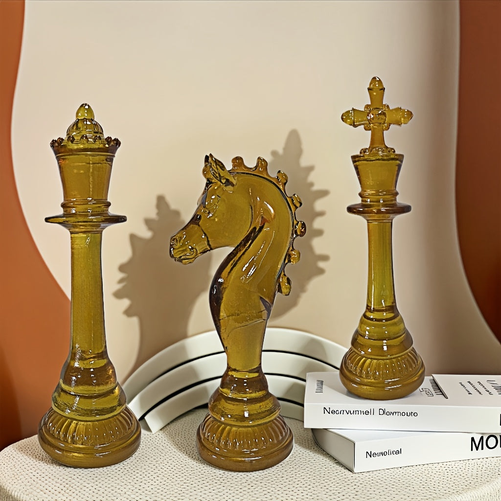 Tnessential Elegant Resin Chess Piece Figurines 3D Decor