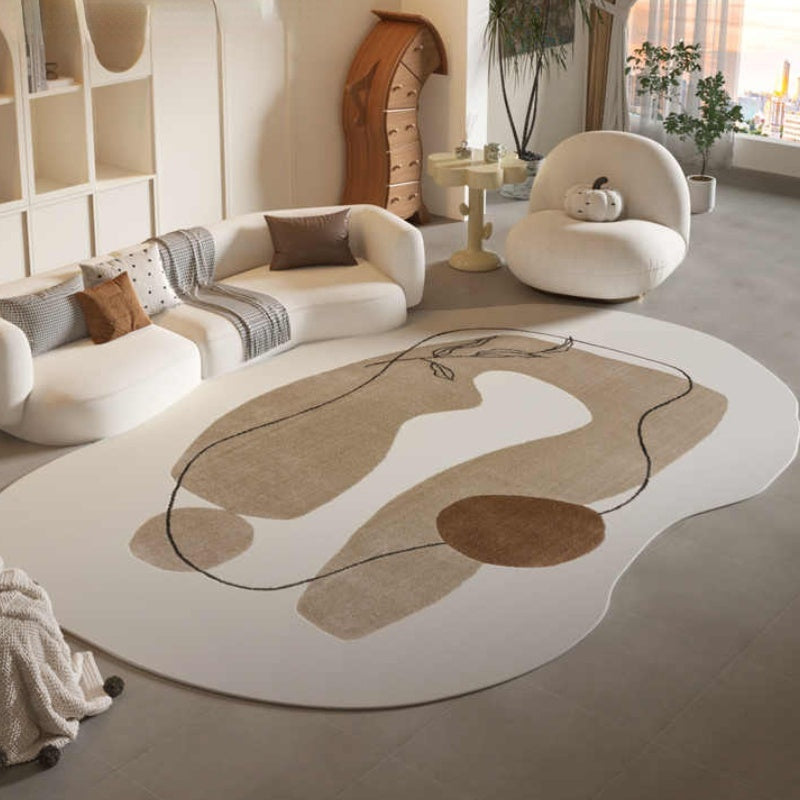 BEIGE ABSTRACT RUG view 4