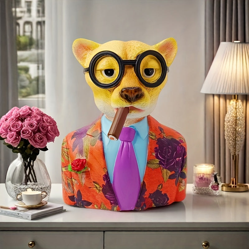 Tnessential Leopard Resin Art Figure 3D Decor