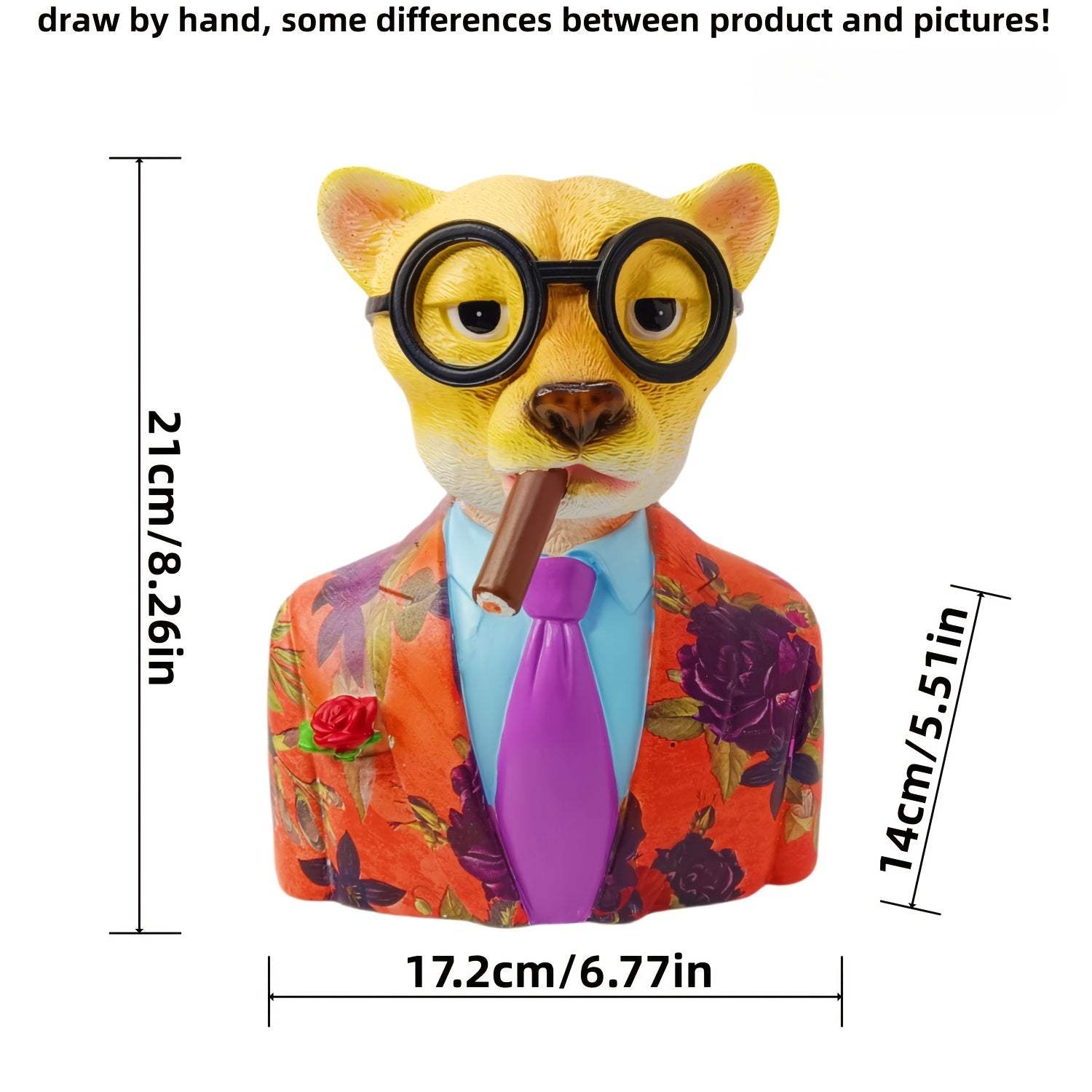 Tnessential Leopard Resin Art Figure 3D Decor