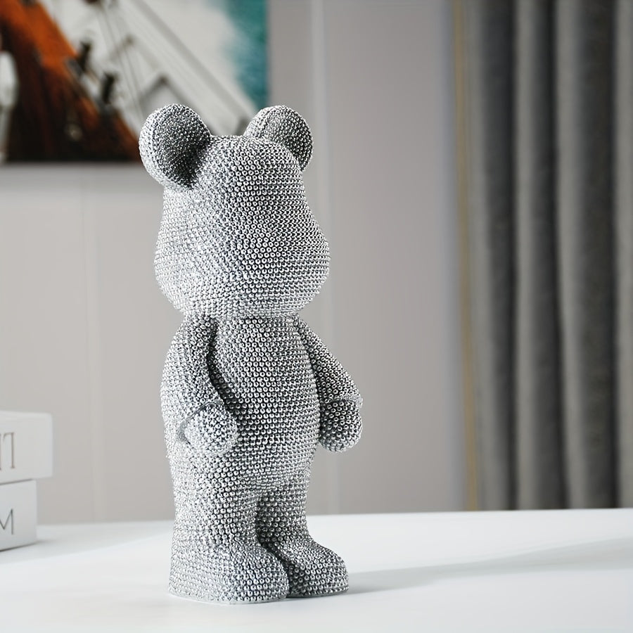 Tnessential Silver Stylish Bear-shaped Piece with the Word LOVE 3D Decor