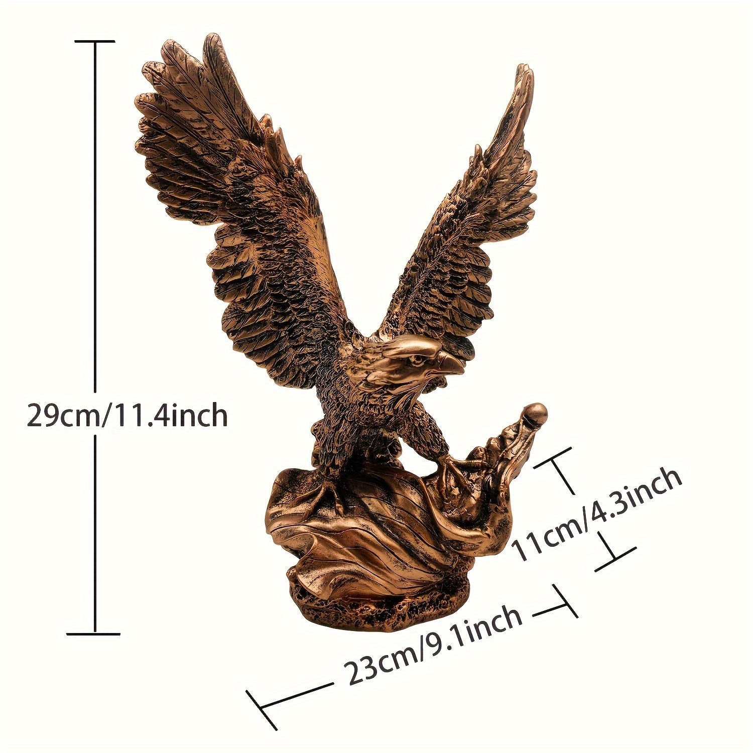 Tnessential Wing Spreading Eagle Statue 3D Decor