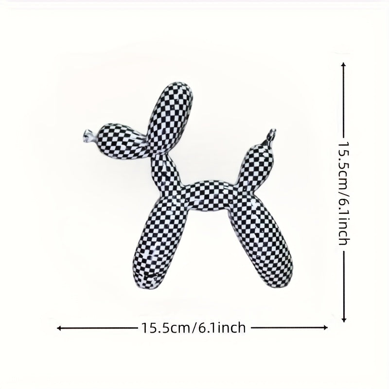 Tnessential 'black and White Lattice' Medium-sized Balloon Dog Ornament 3D Decor