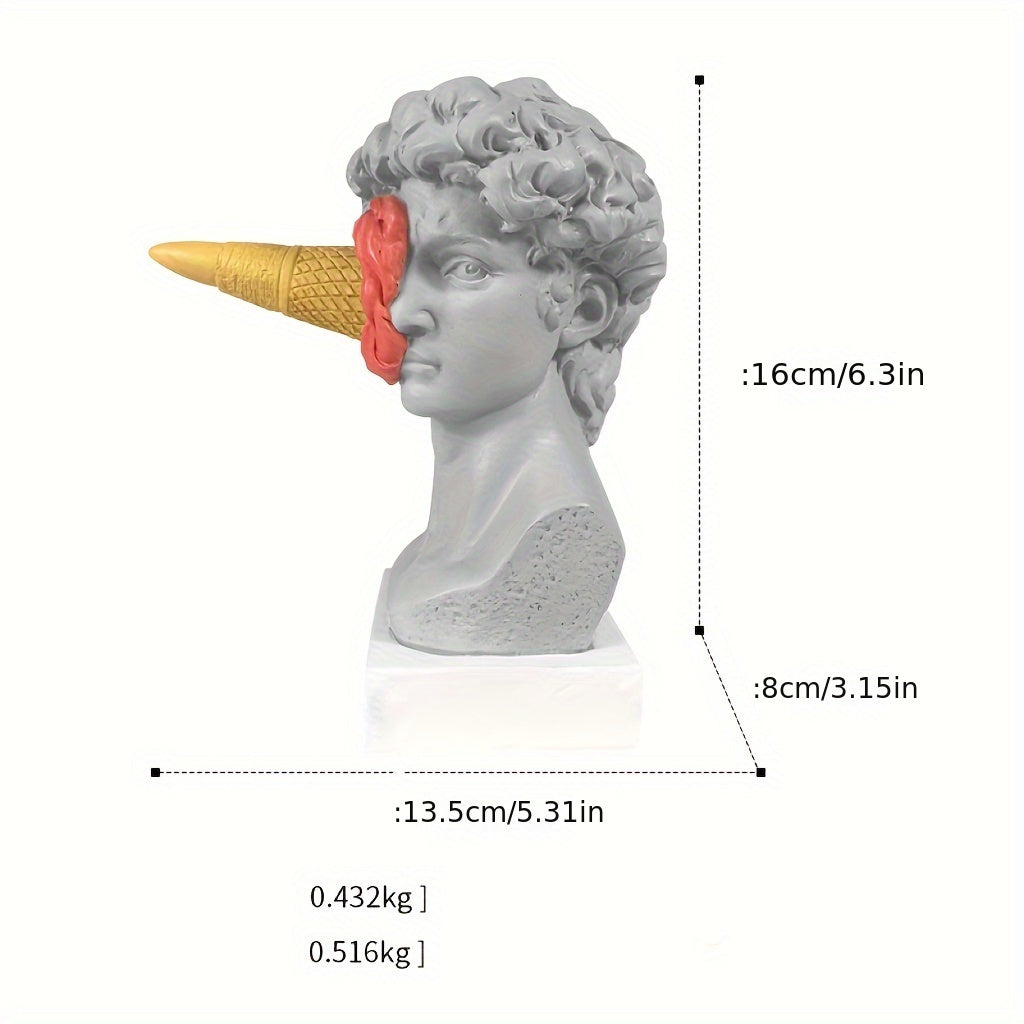 Tnessential Modern Minimalist Ice Cream Smash David Sculpture 3D Decor